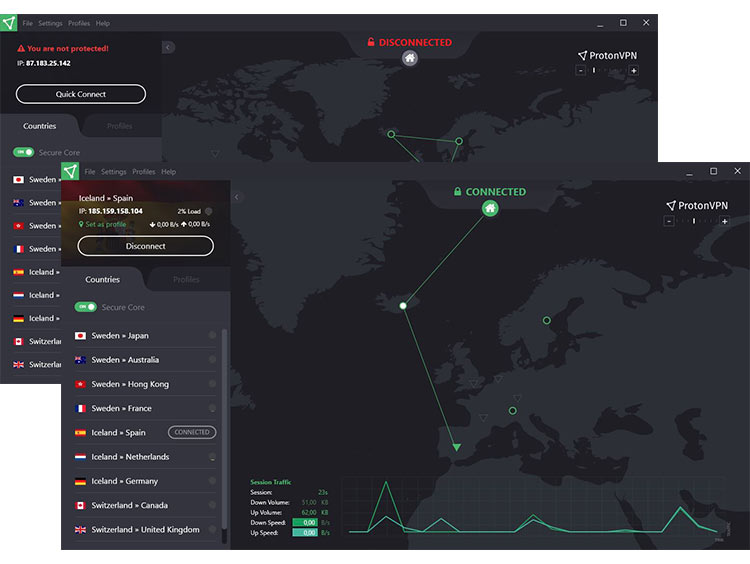 applicazione per Windows di Proton VPN