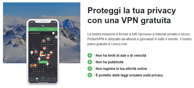 piano gratuito di protonvpn
