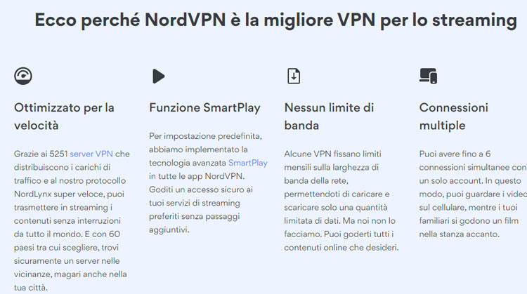 streaming veloce con NordVPN